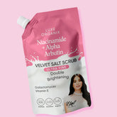 Luxe Organix Niacinamide + Alpha Arbutin Velvet Salt Scrub Ultra Fine